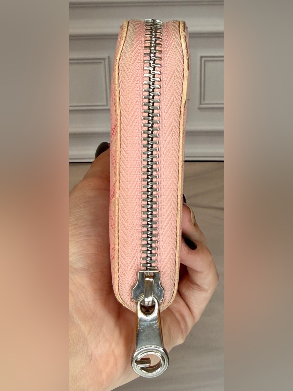 Goyard Sakura Rare Pink GM Zip Around Wallet Goyardine Leather Includes Box - Picture 5 of 10